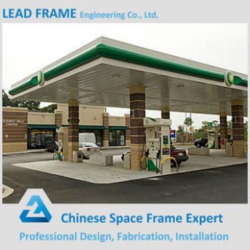 Curved Surface Shape Steel Structure Gas Station Canopy Roof