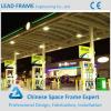 light weight prefabricated steel structure gas station canopy