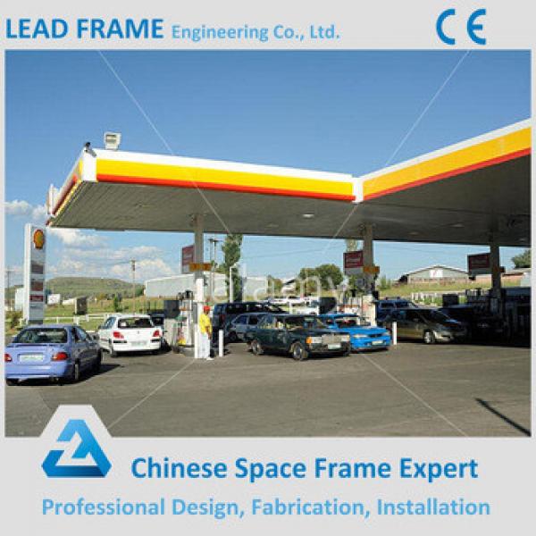 Cost of steel space frame flat roof gas station canopy #1 image